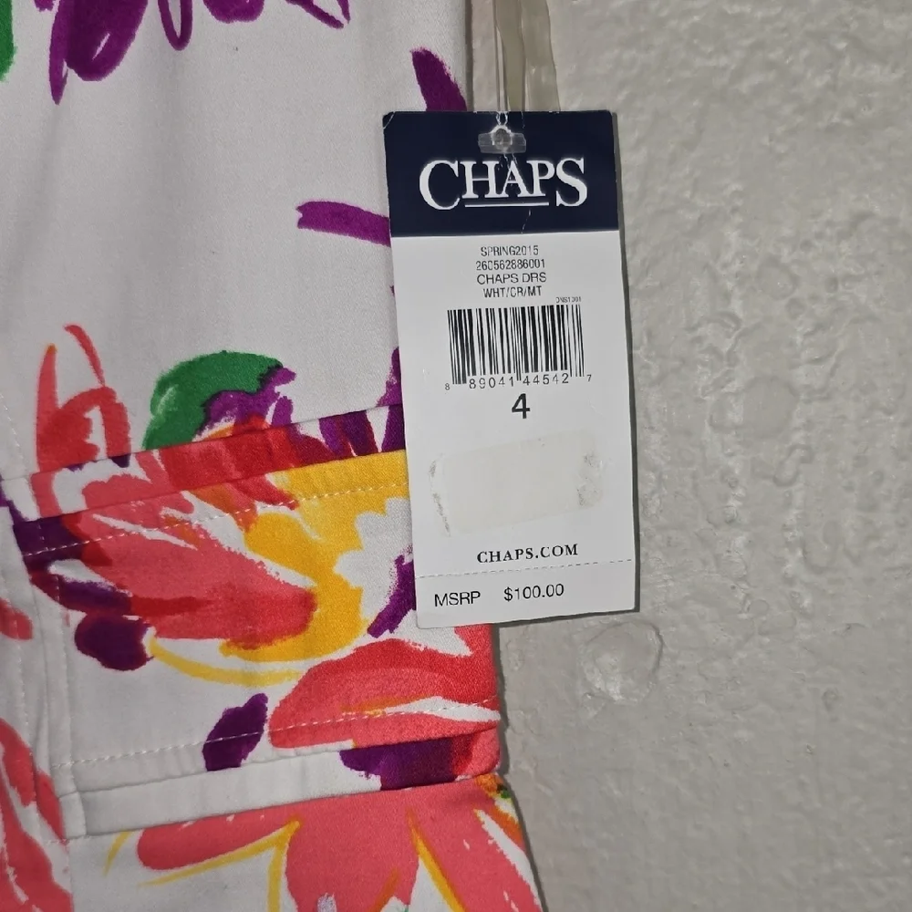 Chaps Pink and Orange Sleeveless Midi Sundress - Picture 2 of 6